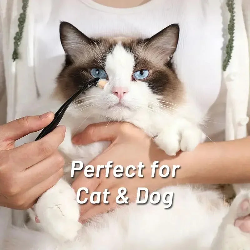 1-20PCS Dog Cat Tear Stain Remover Brush Soft Bristle Eye Cleaning Tool with Powder Applicator for Pet Grooming Hygiene Care