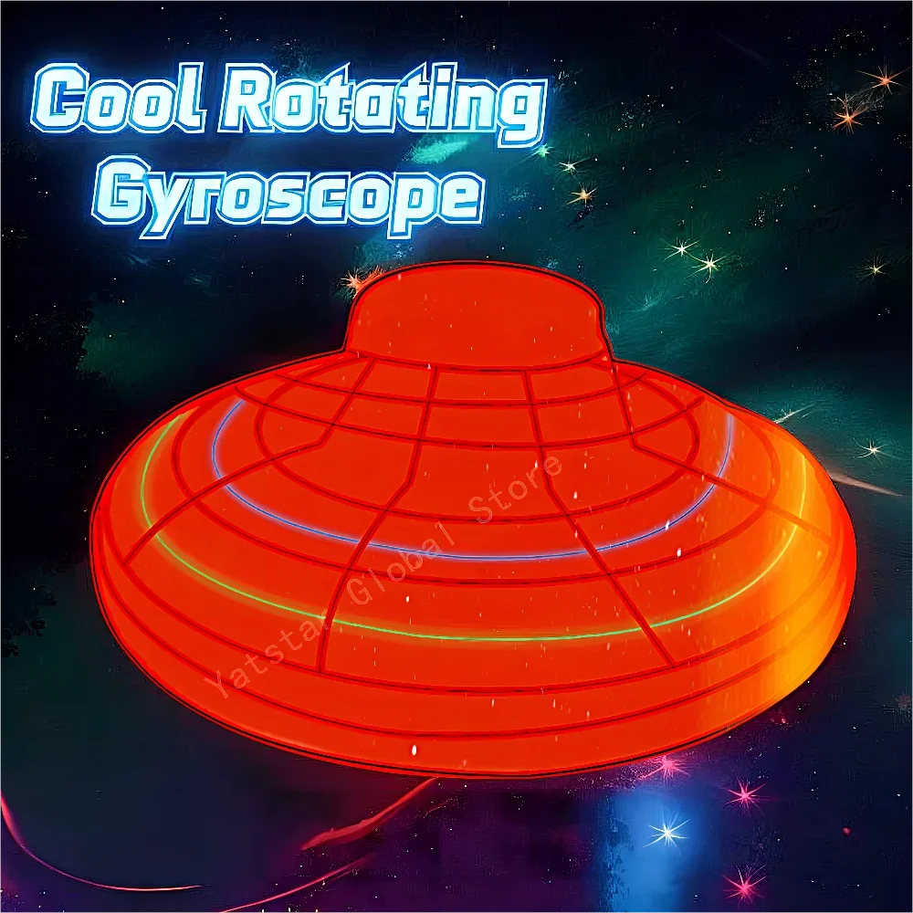 Magic Flying Helicopter Spinner Fingertip Upgrade Flight Gyro Fly Orb Hover Ball Mini Drone LED Light Luminous Toy Kids Gift Fun