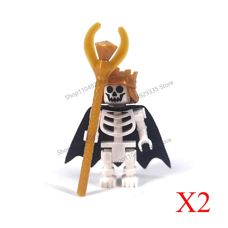 Halloween Scene Building Blocks Skeletons Ghosts Army King Assembled Charactesrs Figures DIY Accessories Bricks Toys Kids Gifts