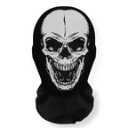 Halloween Skeleton Mask Elastic Mesh Hood Scary Party Cosplay Prop Breathable Face Cover Hood