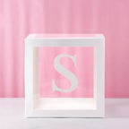 Transparent Letter Balloon Box Baby Shower Decorations Happy Birthday Wedding Decor 1st Birthday Party Supplies Balloon Box