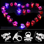 Halloween Light Up Rings for Kids,50 Pcs LED Flashing Ring Toys for Halloween Kids Party Favors Prizes and Goodie Bag Fillers