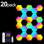 RGB Smart Hexagonal Wall Lamp Color Changing Ambient Night Light DIY Shape Music Rhythm APP For Game Room Bedroom Intelligent