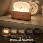 USB Rechargeable LED Bread Toast Night Light Table Lamp Bedside Portable for Bedroom Kids Room Baby Gift Holiday Decor Birthday
