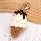 Cute Crochet Ice Cream Keychain Cone Bag Charm