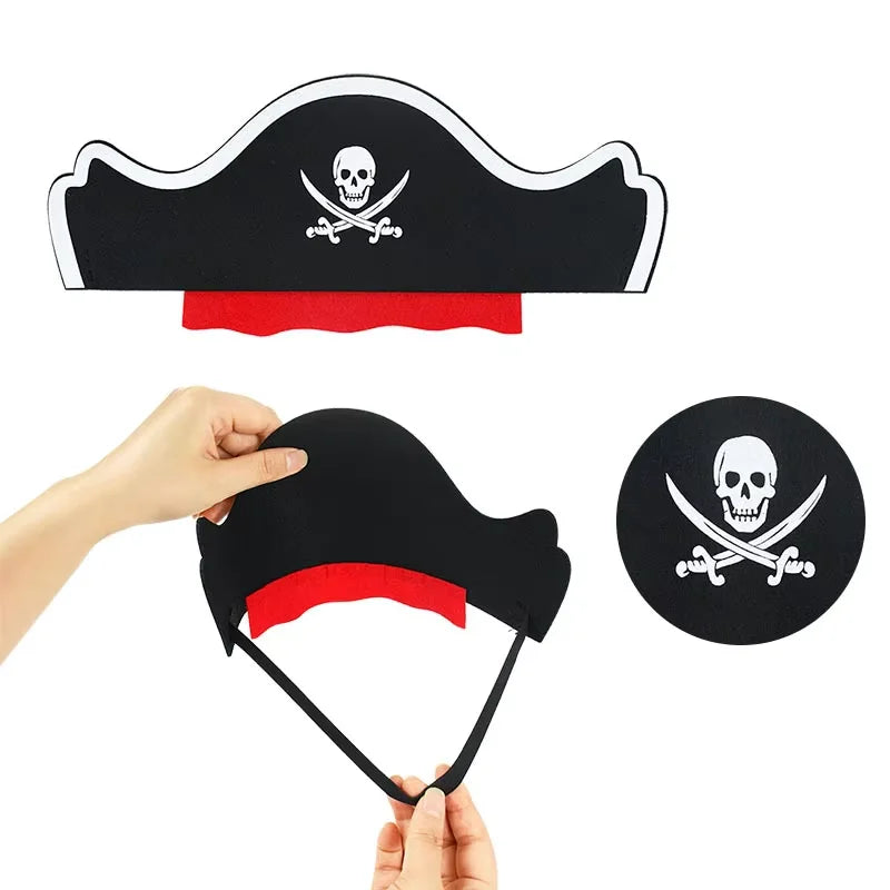 5/10/20pcs Pirate Eye Patches Skeleton Eye Mask Felt One Eye Skeleton Captain Eye Patches for Halloween Pirate Theme Party Decor