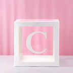 Transparent Letter Balloon Box Baby Shower Decorations Happy Birthday Wedding Decor 1st Birthday Party Supplies Balloon Box