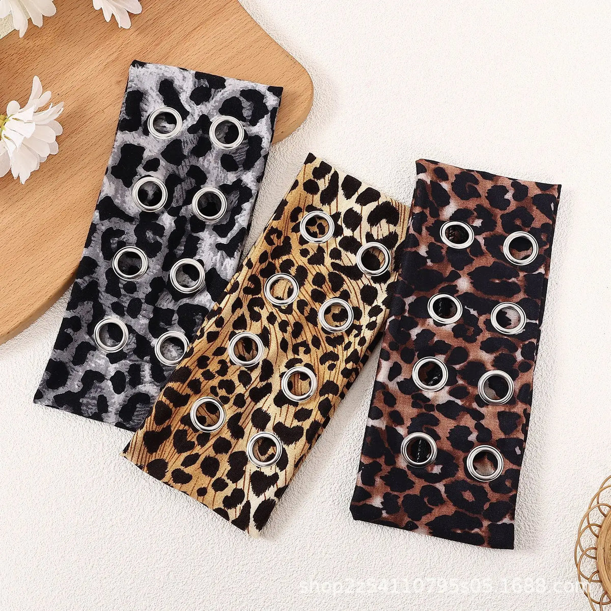 Punk Wide Elastic Eyelet Headband for Women