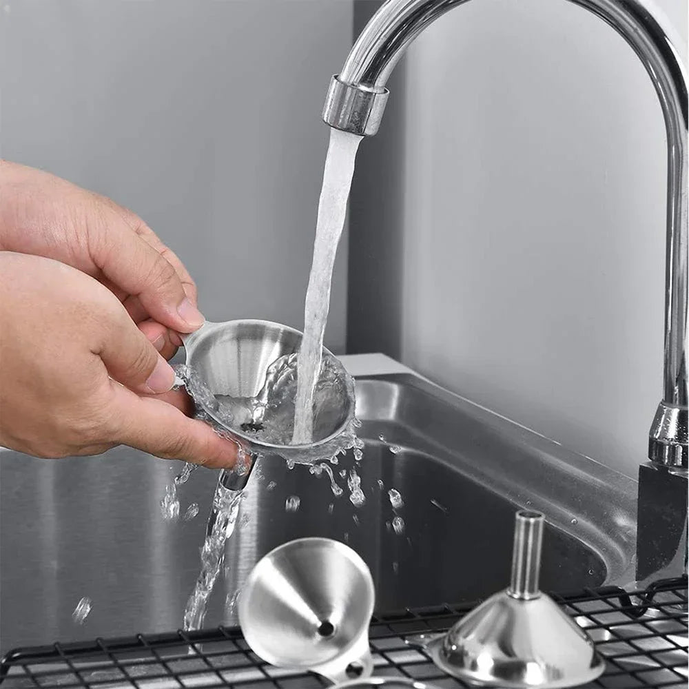 3–5 Pcs Stainless Steel Kitchen Funnel Set – Food Grade Bottle Filling & Spice Transfer Tool