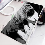 Black and White Anime Girl Table Mat Large Mouse Pad Office Keyboard Edge Locking Desk Mat Gaming Accessories Non-slip Mousepad