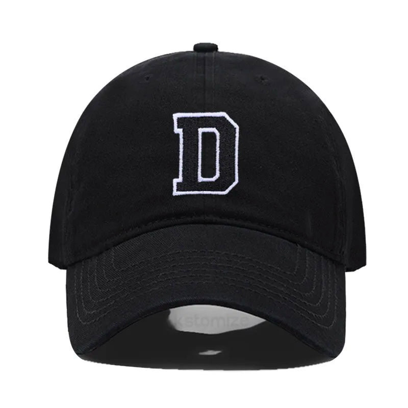 Initial Letter Embroidery Baseball Cap for Casual Sport Style