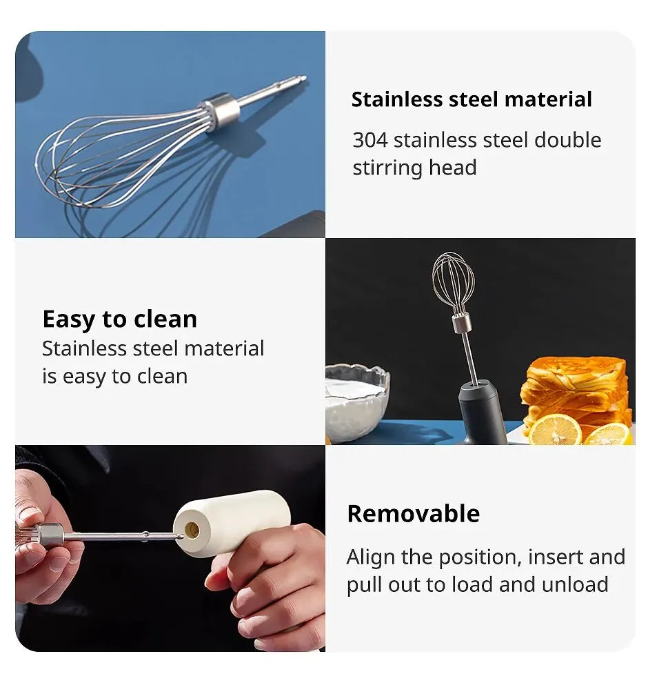 Wireless Electric Food Mixer with 3-Speed Portable Hand Mixer