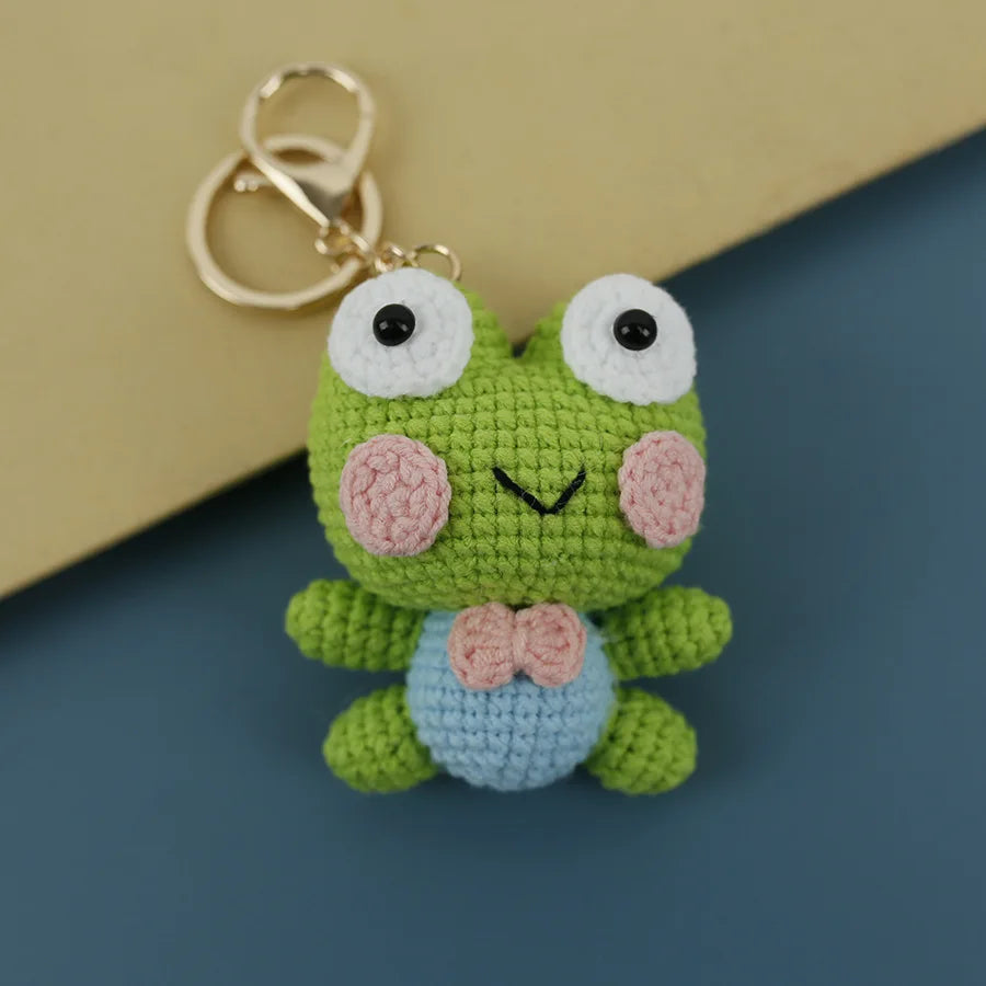 Cute Frog Crochet Keychain Funny Frog Bag Charm