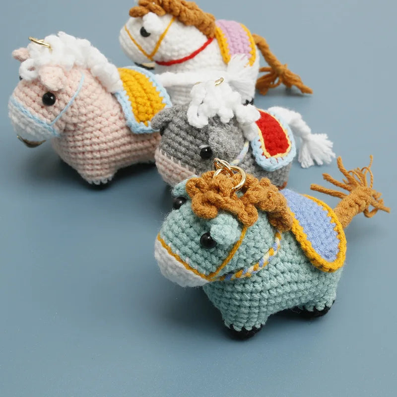 Funny Zebra Crochet Keychain Sheep Animal Bag Charm