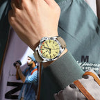 POEDAGAR Original Business Man Wristwatch Waterproof Luminous Date Week Casual Watch For Men Quartz Leather Luxury Fashion Men's Watches Reloj