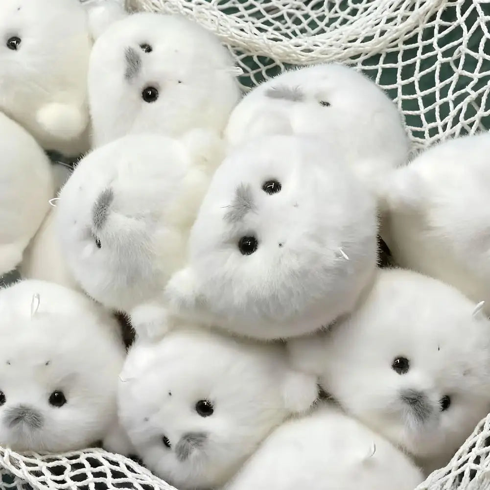 Cute Seal Plush Crochet Keychain Soft Animal Bag Charm
