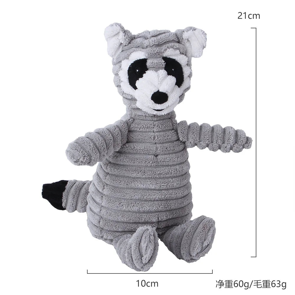 Corduroy Dog Molar Plush Toy for Interactive Chewing and Play