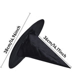 6Pcs Black Witch Hat Foldable Polyester Wizard Hat Cosplay Costume Accessory for Halloween Party Decoration Dress Up Supplies