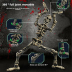 Halloween Magnetic Middle Ages Skeleton Posable Skeleton Human Shape Bones Halloween Haunted House Horror Props Skeleton Doll