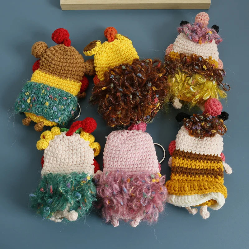 Funny Crochet Sausage Mouth Keychain Key Holder Pouch