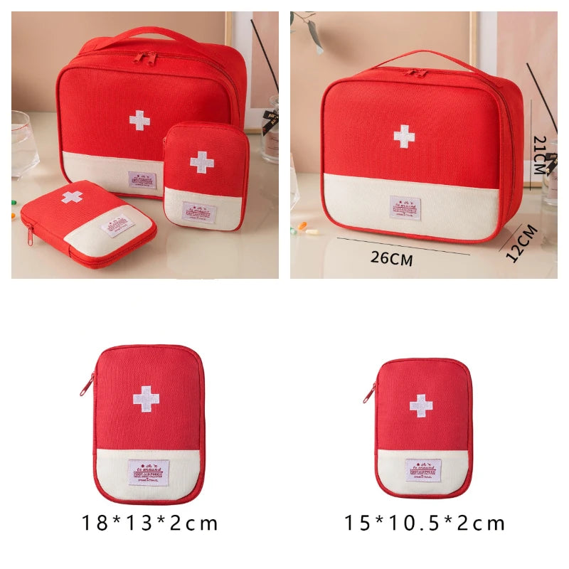 3PCS Portable Medical First Aid Kit Organizer Travel & Emergency Storage Bags