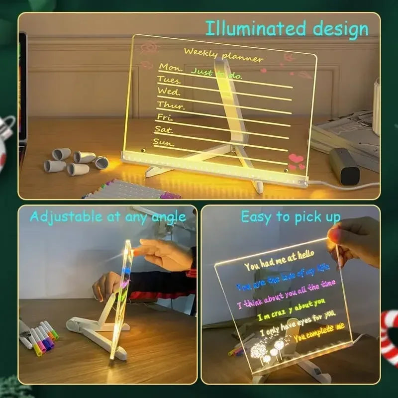 LED Drawing Board for Kids – Light Up Erasable Memo Board