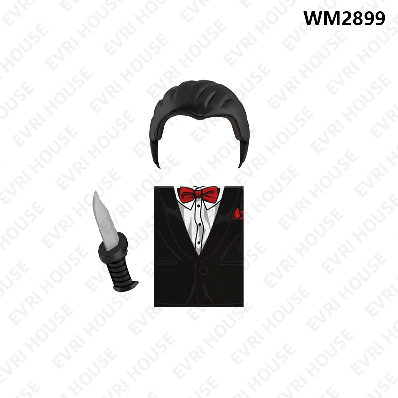 Horror Movie Mini Action Figures Bricks Building Blocks Accessory Toys For Children WM6205