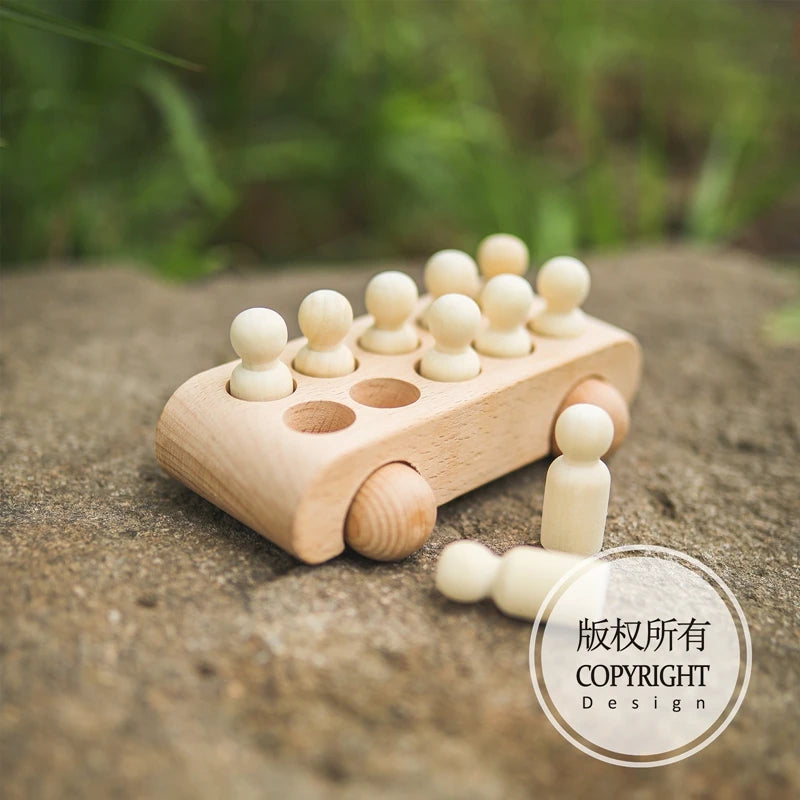 Wooden Montessori Train Learning Toy for Toddlers and Preschool Kids