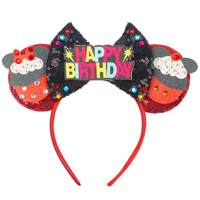 2026 Trip Mouse Ears Headband for Girls Women Sequin Castle 5"Bow Hairband Festival Party Cosplay DIY Hair Accessories