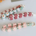 Korean Style Boho Macrame Phone Wristlet Keychain Strap