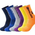 6Pairs/Lot FS Football Socks New Style Round Silicone Suction Cup Grip Anti Slip Soccer Socks Sports Men Baseball Rugby Socks