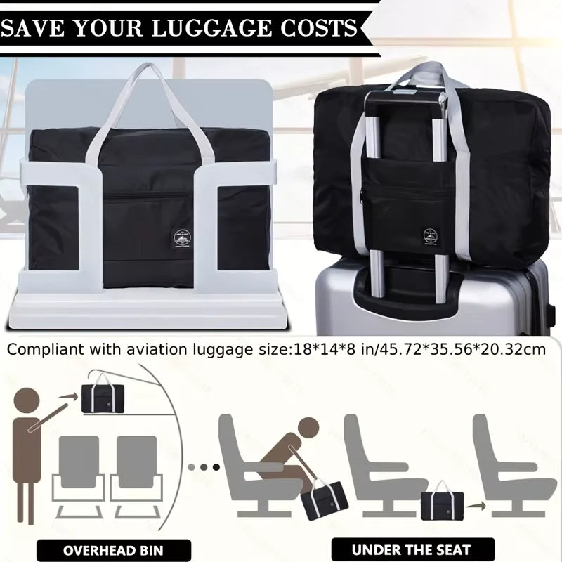 Portable Foldable Travel Duffle Bag Large Capacity Lightweight Carry-On Gym Bag