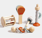 Baby Wooden Hand Bell Rattle Montessori Sensory Grasp & Teething Toy