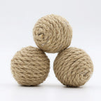 Handwoven Hemp Rope Cat Ball for Interactive Rolling and Scratching