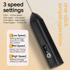 Wireless Electric Milk Frother Type-C Rechargeable Handheld Coffee Whisk Mixer