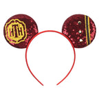 2026 Festival Party Cosplay Mouse Ears Headband 3.3" Ears Glitter Hairband For Boys Girls DIY Cartoon Hair Accessories