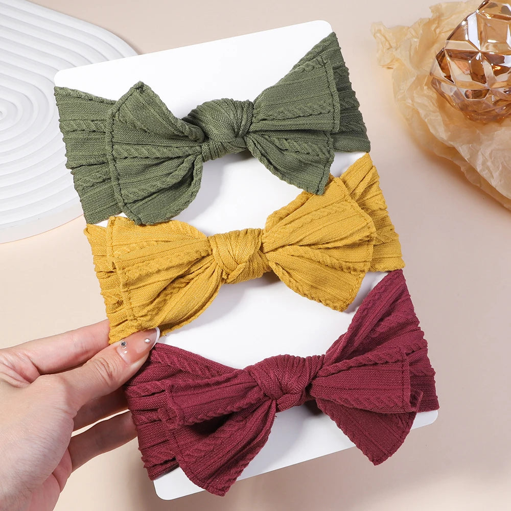 3PCS Cable Knit Elastic Baby Girl Headbands Set