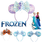 Mickey Cartoon Olaf Headbands for Kids Cute Snowman Ears Hair Accessories Women Elsa Frozen Hairband Girls Cosplay Headwear Gift