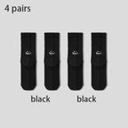 4 Pairs Men's Cotton Work Socks Long Running Breathable Ankle Crew Socks Casual Socks for Men Cycling Socks