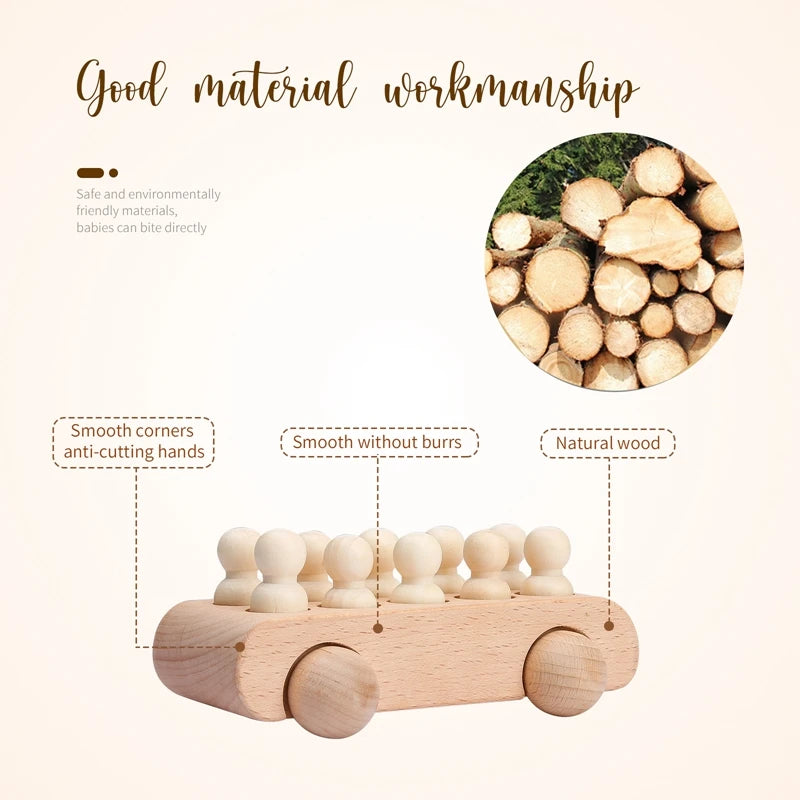 Wooden Montessori Train Learning Toy for Toddlers and Preschool Kids