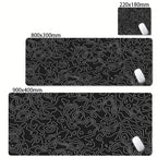 XXL Desk Mat Black And White Strata Liquid Mousepad Large Abstract Mouse Pad Gaming Deskmat With Lockedge Office Non-slip Carpet