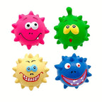 Ball Shaped Latex Puppy Dog Toy - Interactive Chew Toy for Small & Medium Dogs, Playtime & Mental Stimulation, Spiky Dog Ball