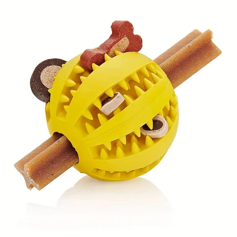 Treat Dispensing Rubber Dog Ball for Interactive Chew and Slow Feeding