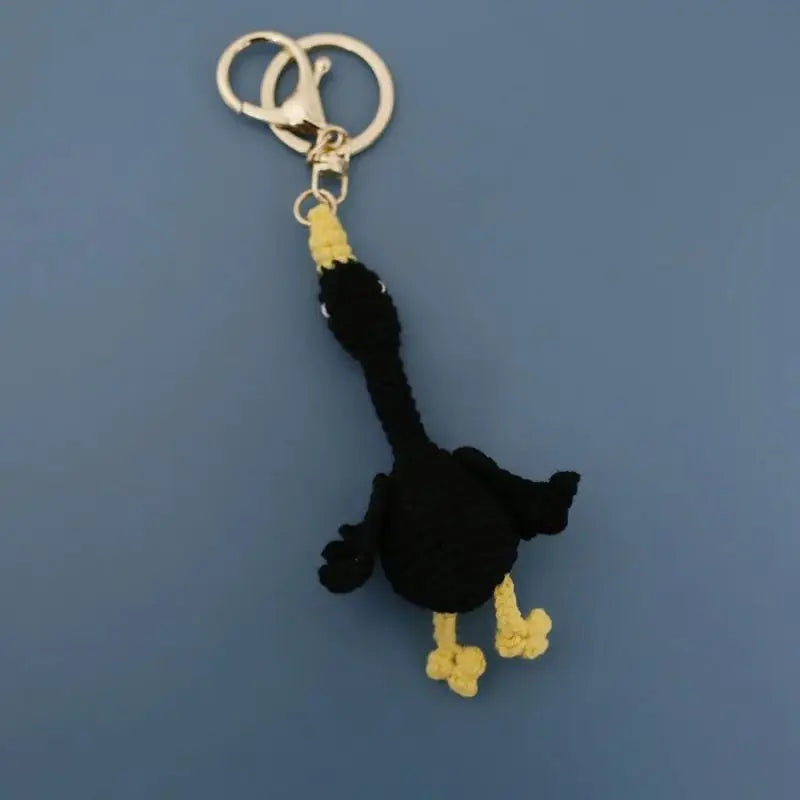 Cute Crochet Parrot Keychain Handmade Bird Bag Charm