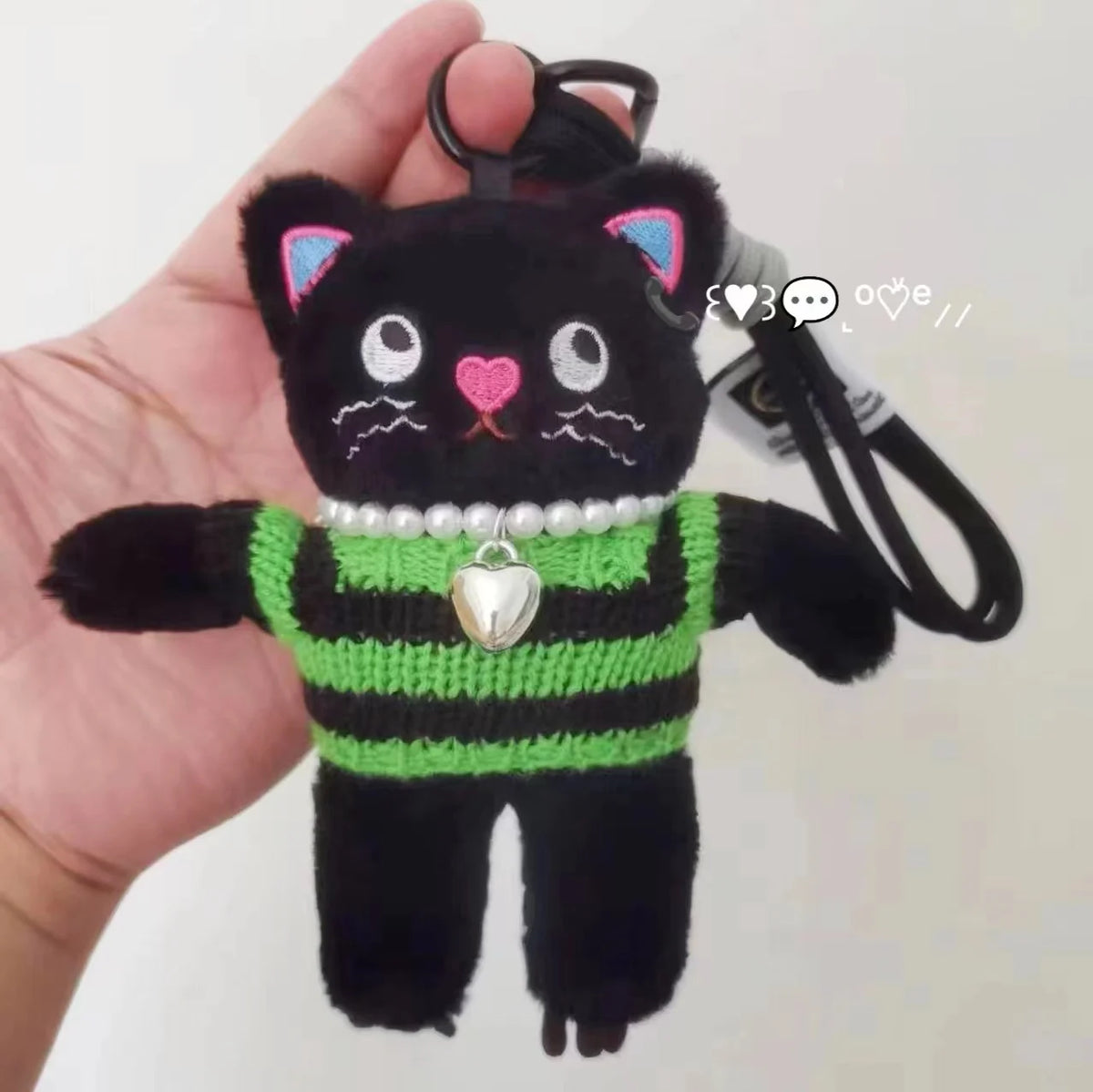 Kawaii Pink Cat Plush Keychain Cute Bag Charm for Girls Gift