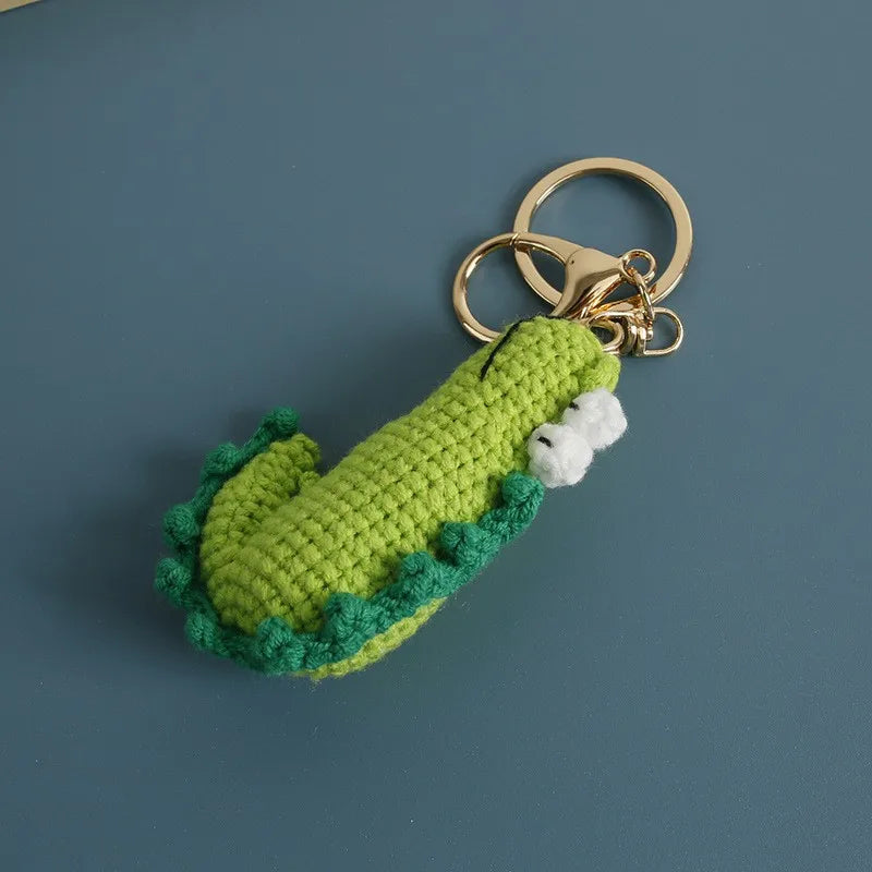 Funny Shrimp Crochet Keychain Cute Ocean Bag Charm