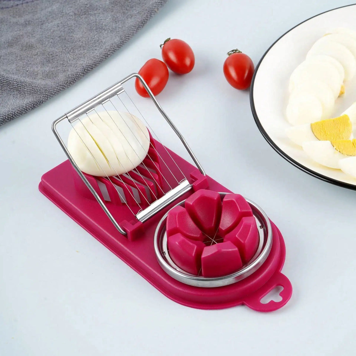 2-in-1 Stainless Steel Egg Cutter – Multi Function Egg Slicer