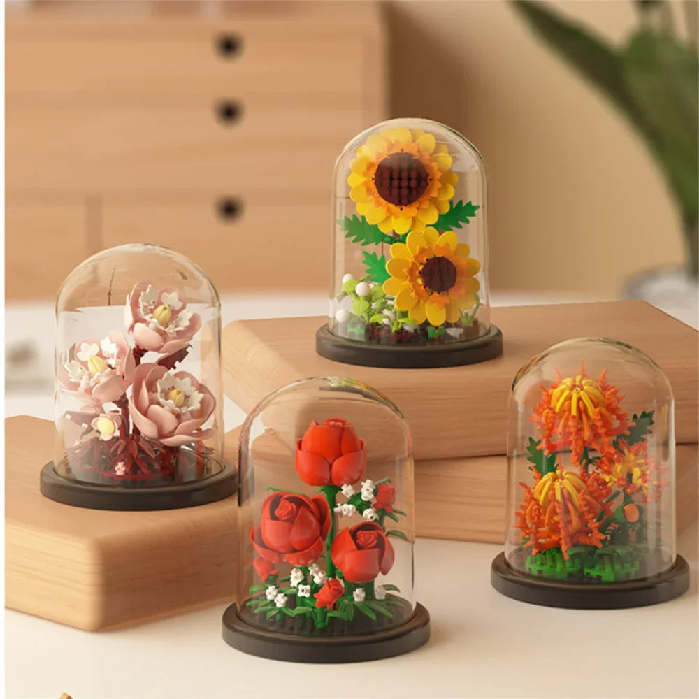 Eternal Flower Bouquet Bonsai Micro Building Blocks Set