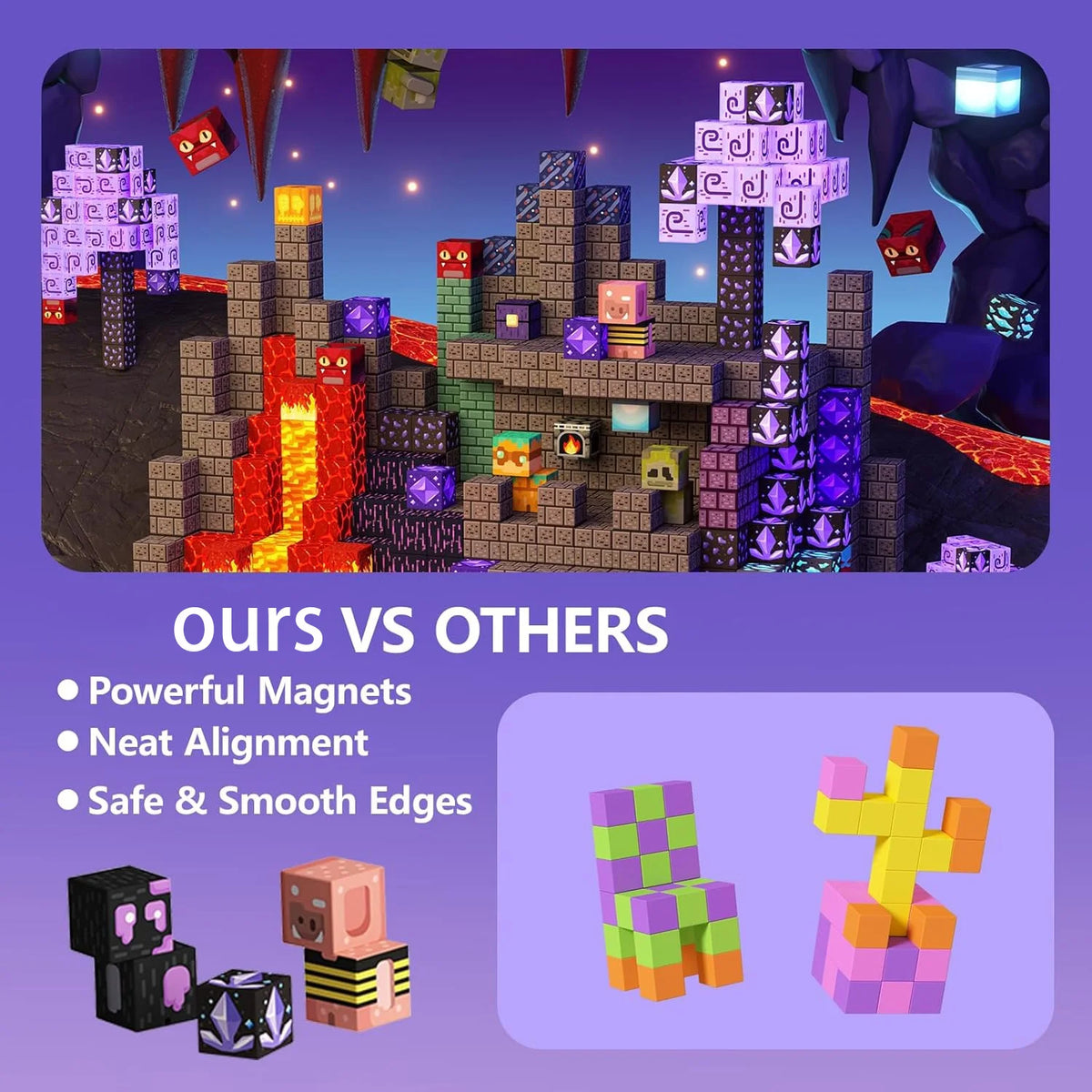 Magnetic Building Blocks Mine World STEM Construction Toy Set