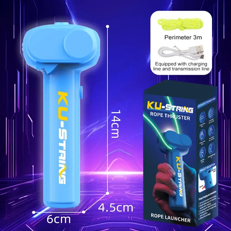 Glow-in-the-Dark Rope Launcher Toy for Kids and Adults, Rechargeable LED Luminous String, Handheld Stress Relief Game Gift Fun